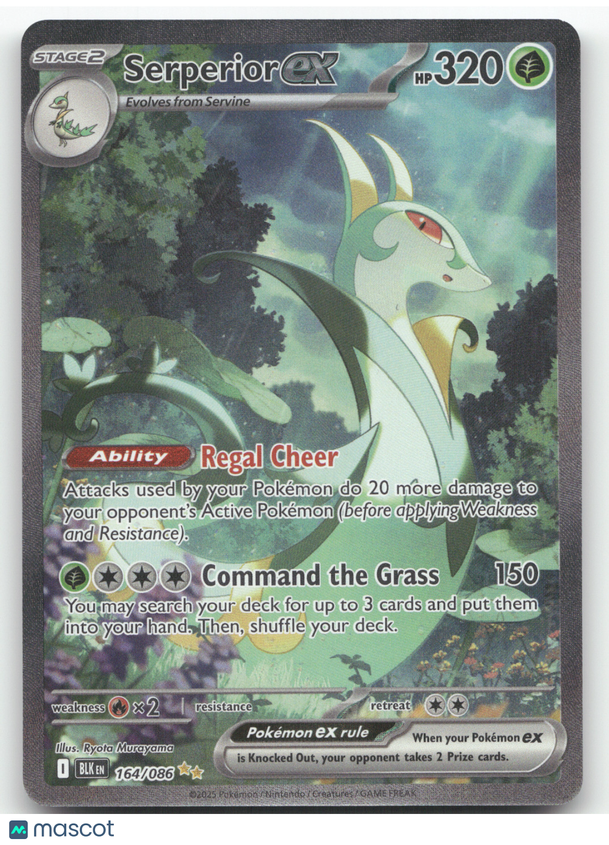 2025 Black Bolt Serperior ex Secret Rare #164/086