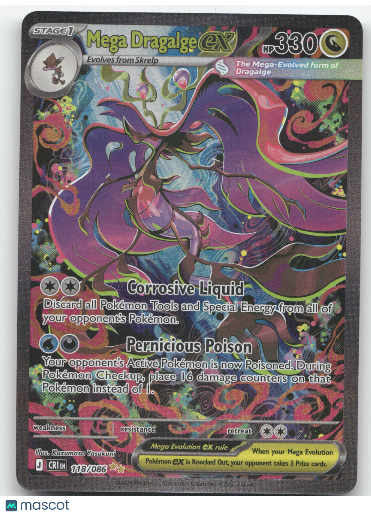 2026 Chaos Rising Mega Dragalge ex Secret Rare #118/086