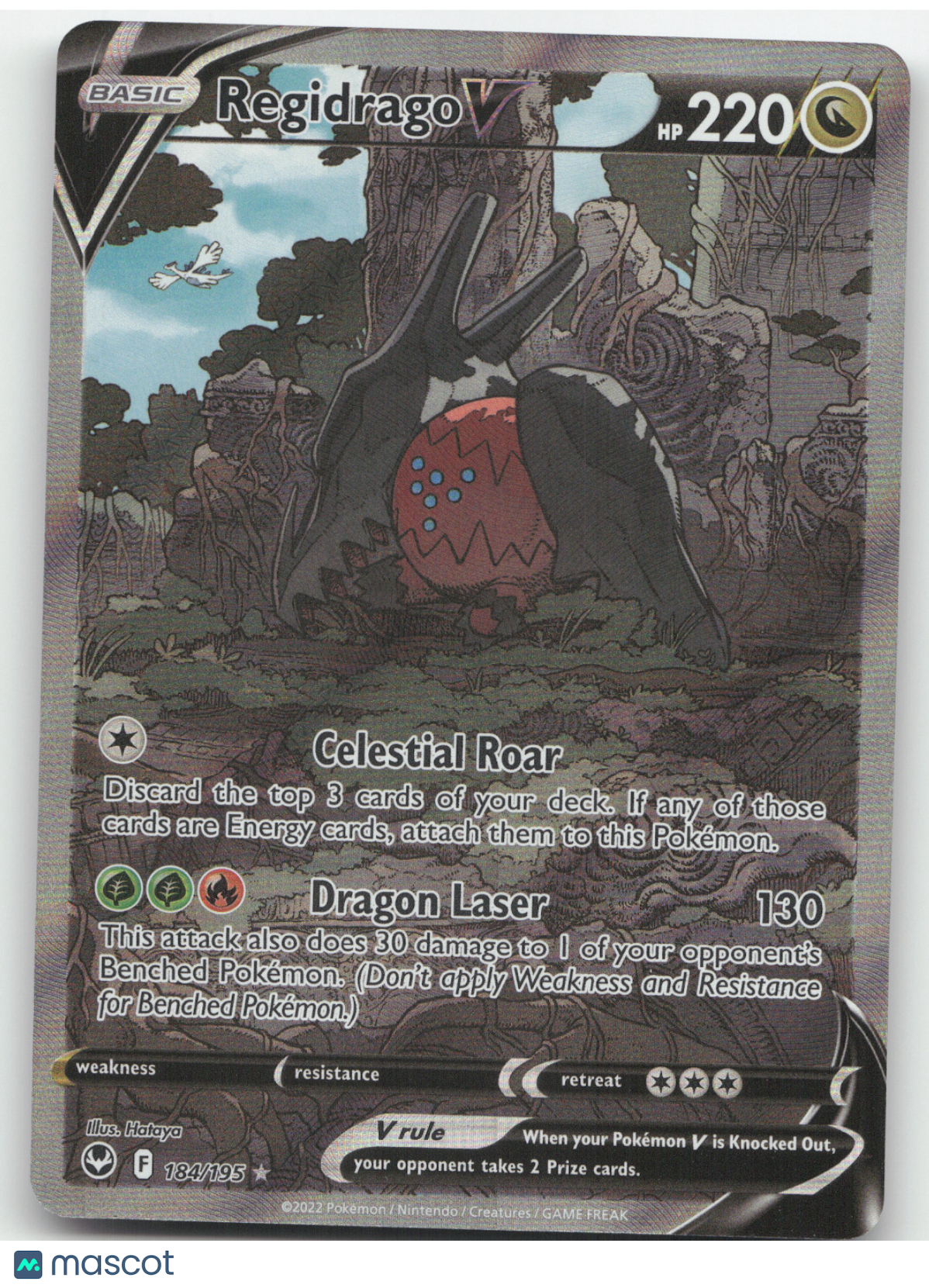 2022 Silver Tempest Regidrago V Holo Rare #184/195