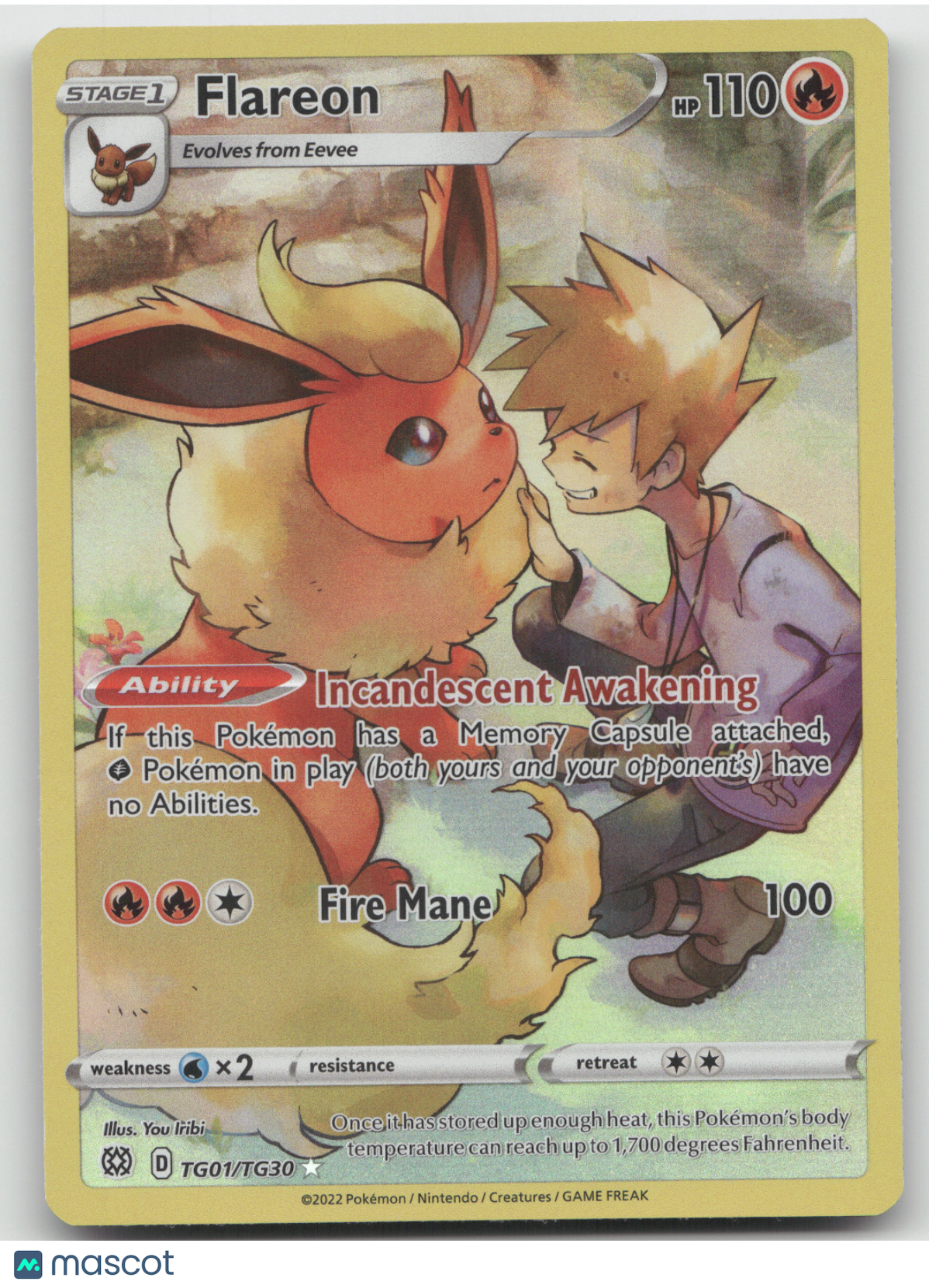 2022 Brilliant Stars Flareon Holo Rare #TG01/TG30