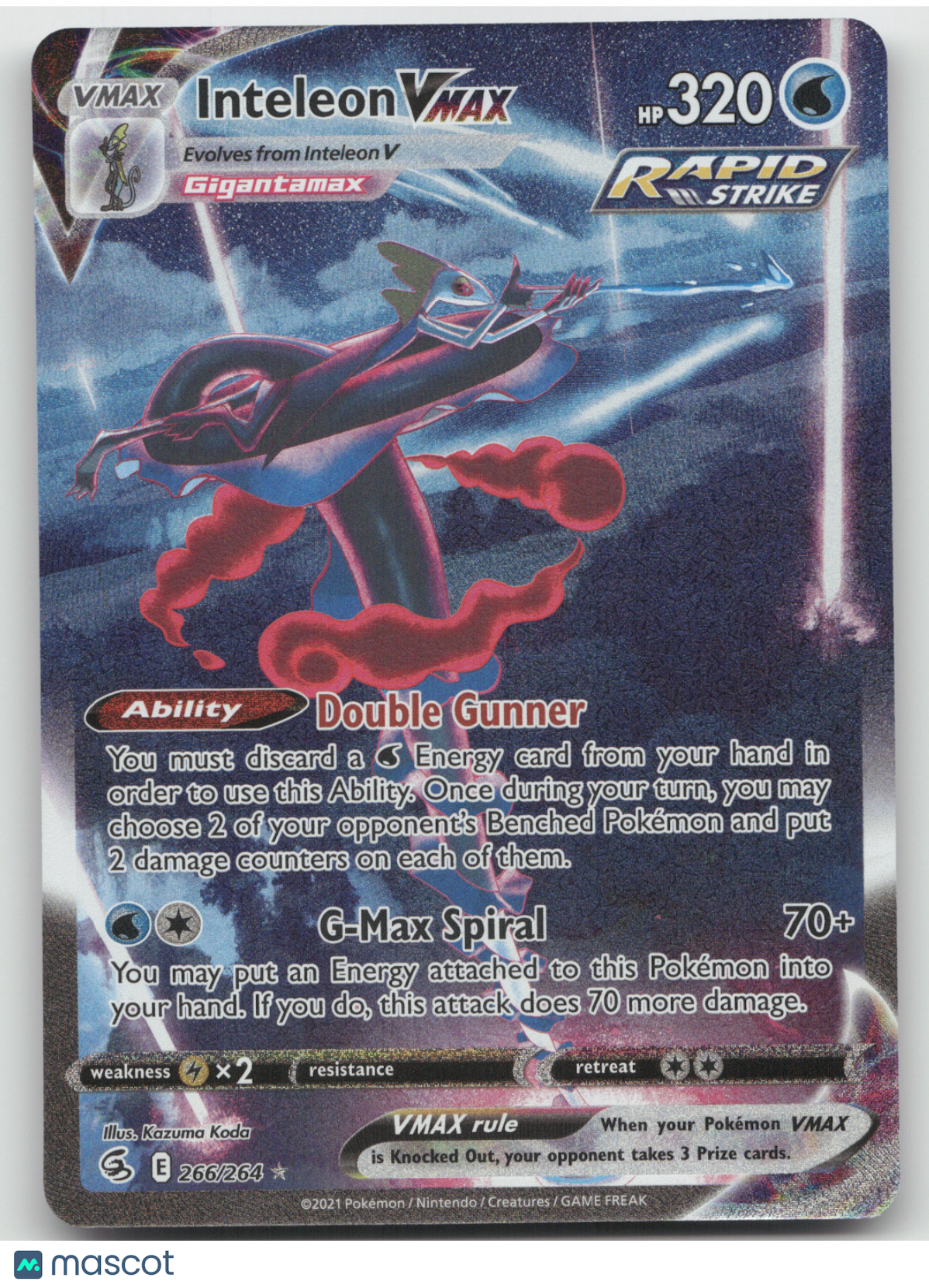 2021 Fusion Strike Inteleon VMAX Secret Rare #266/264