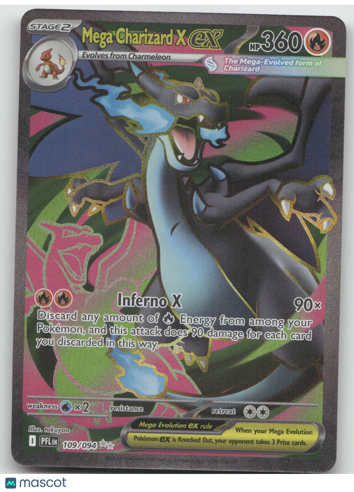 2025 Mega Evolution Phantasmal Flames Mega Charizard X ex Secret Rare #109/094