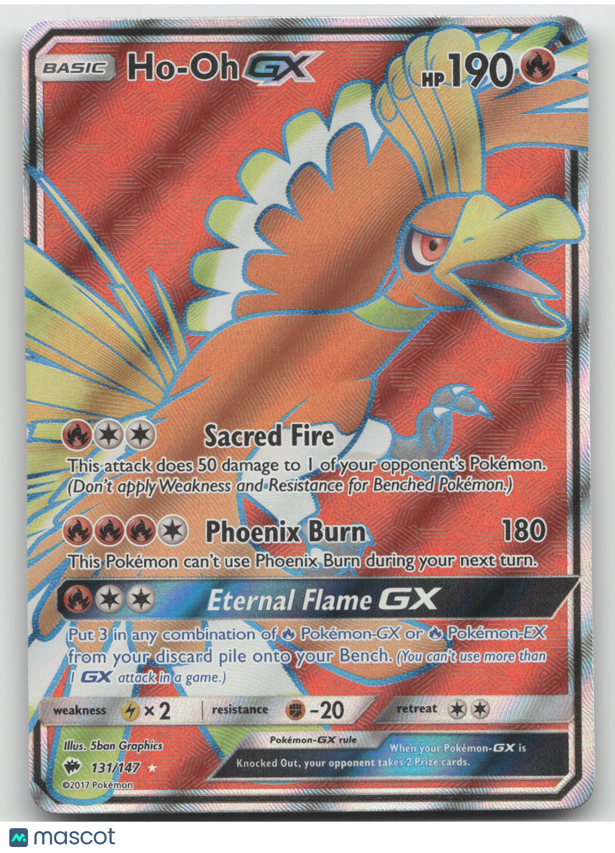 2017 Burning Shadows Ho-Oh GX Ultra Rare #131/147