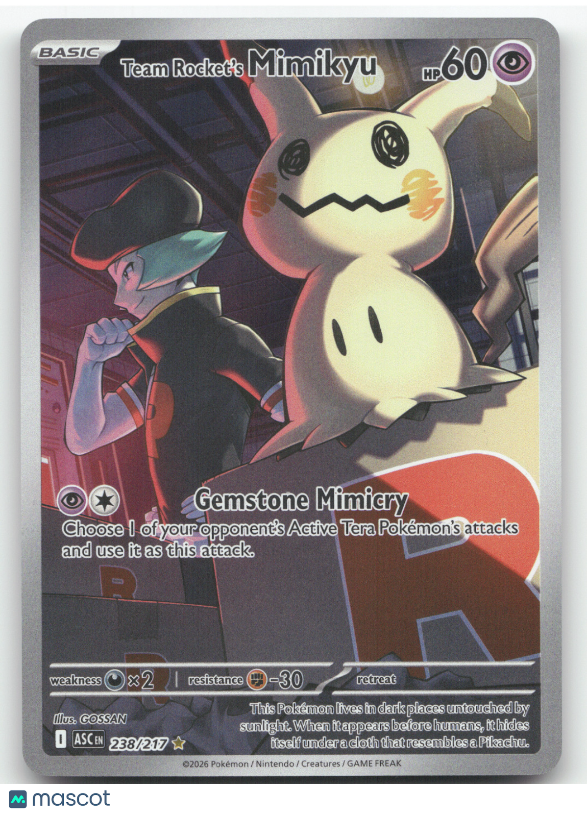 2026 Mega Evolution Ascended Heroes Team Rocket's Mimikyu Secret Rare #238/217