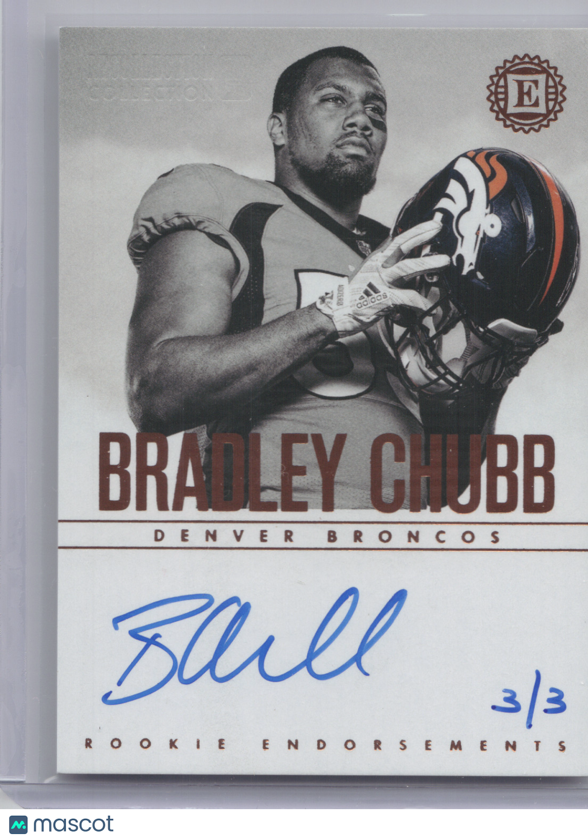 2019 Panini Encased Rookie Endorsements Bradley Chubb #RE-BC 3/3