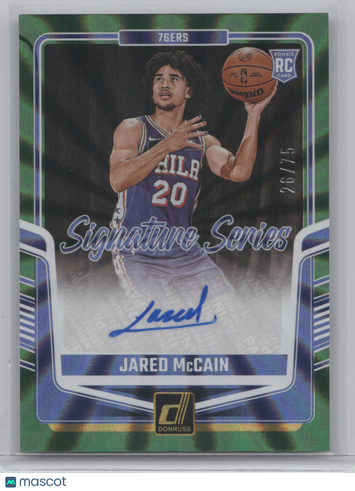 2024 Panini Donruss Basketball Jared McCain #SS-JMC Green Laser 26/75 RC