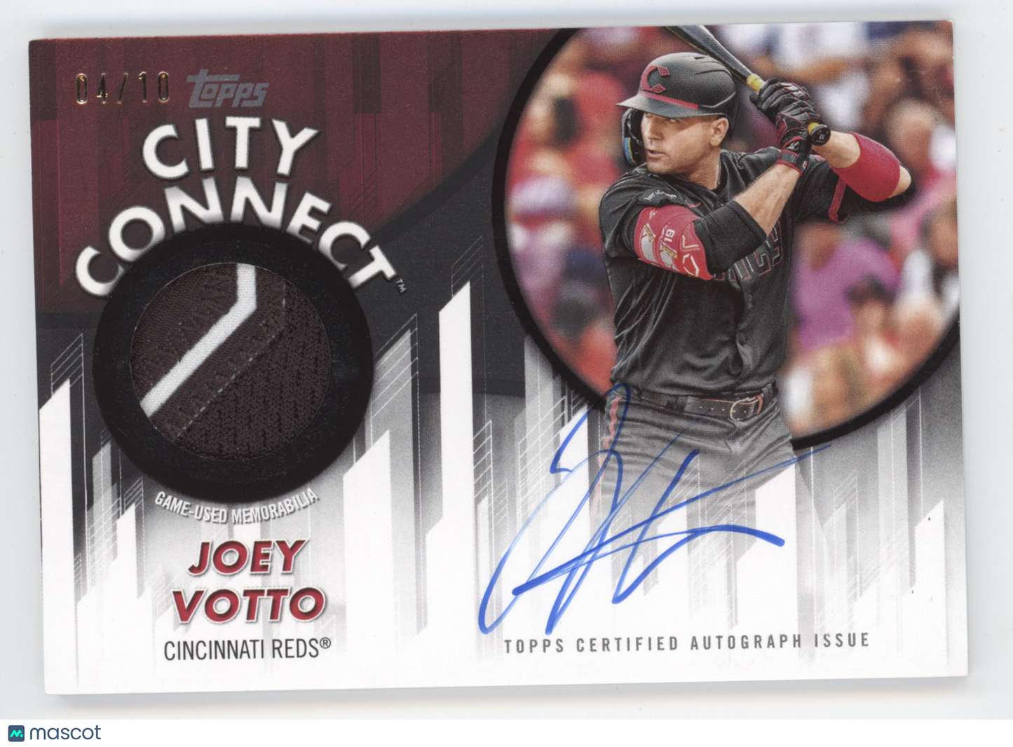 2026 Topps City Connect Swatch Autograph Relic Joey Votto #CCAR-JV Black 04/10