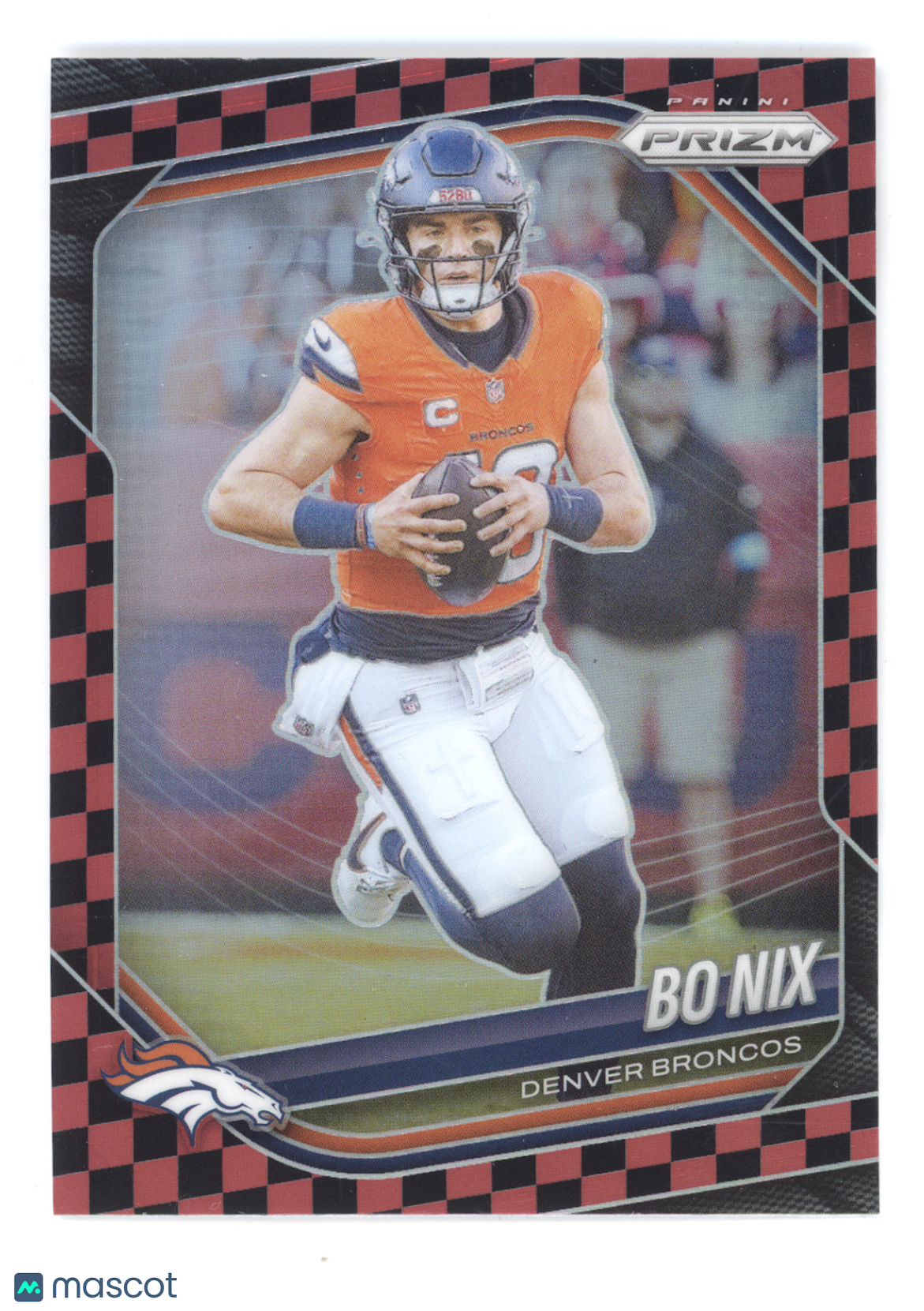 2025 Panini Prizm Bo Nix #142 Black Red Checkerboard