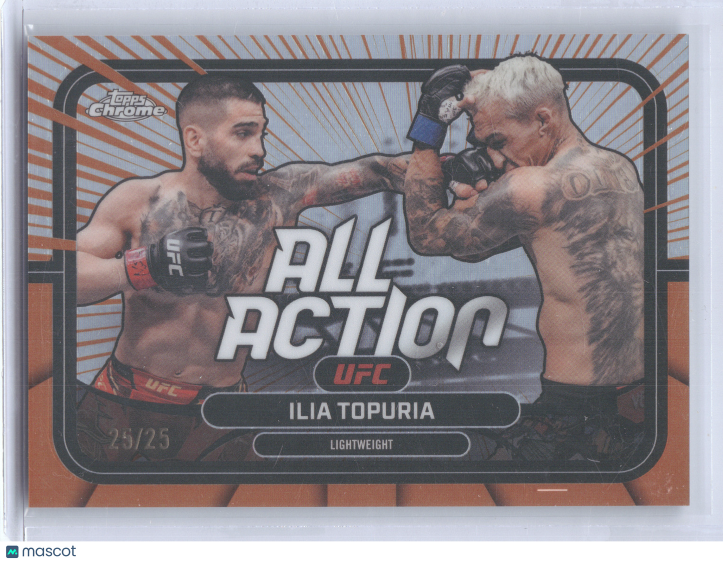 2026 Topps Chrome UFC All Action Ilia Topuria #AA-1 Orange Refractor 25/25