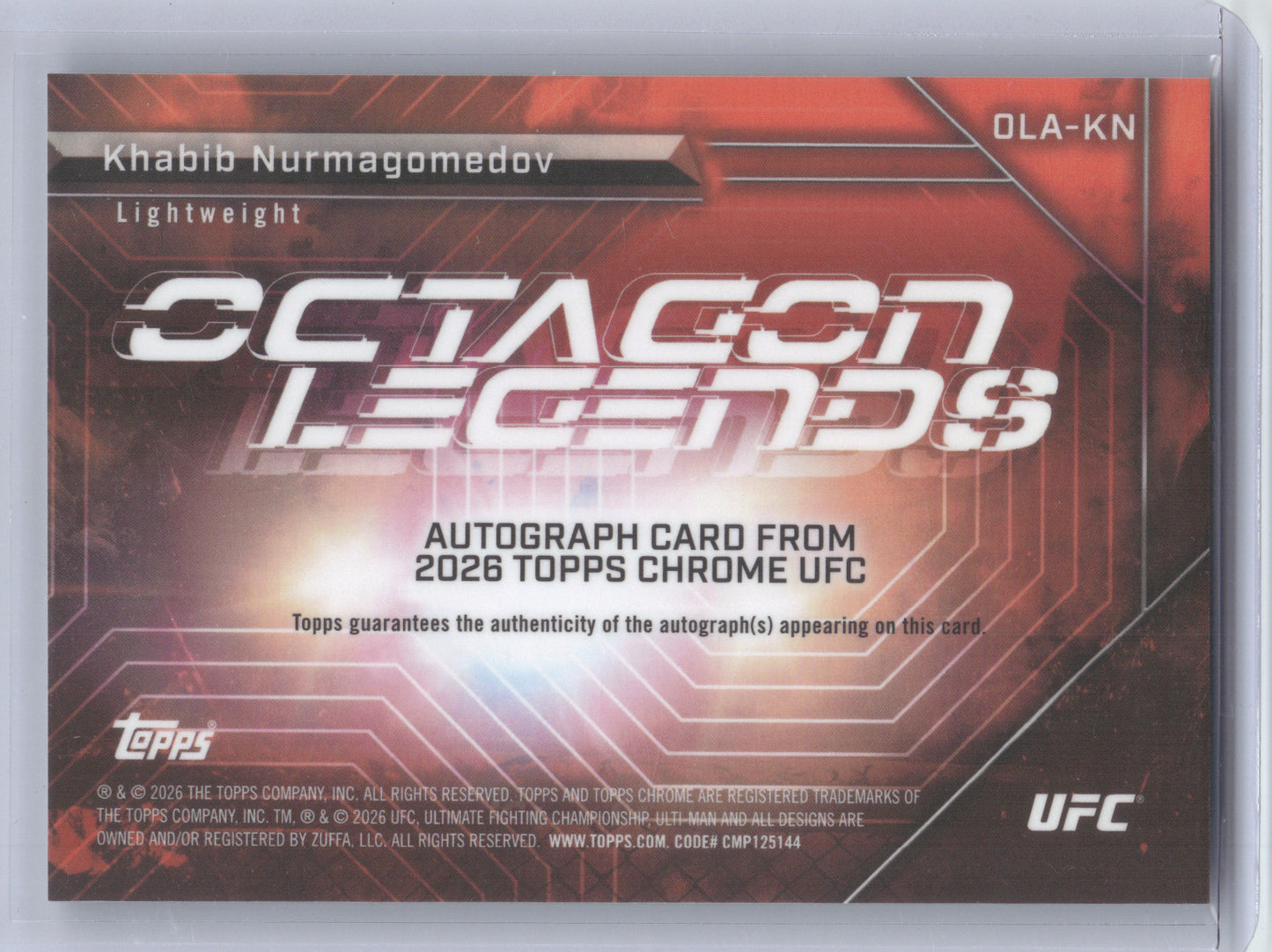 2026 Topps Chrome UFC Octagon Legends Khabib Nurmagomedov #OLA-KN Autograph