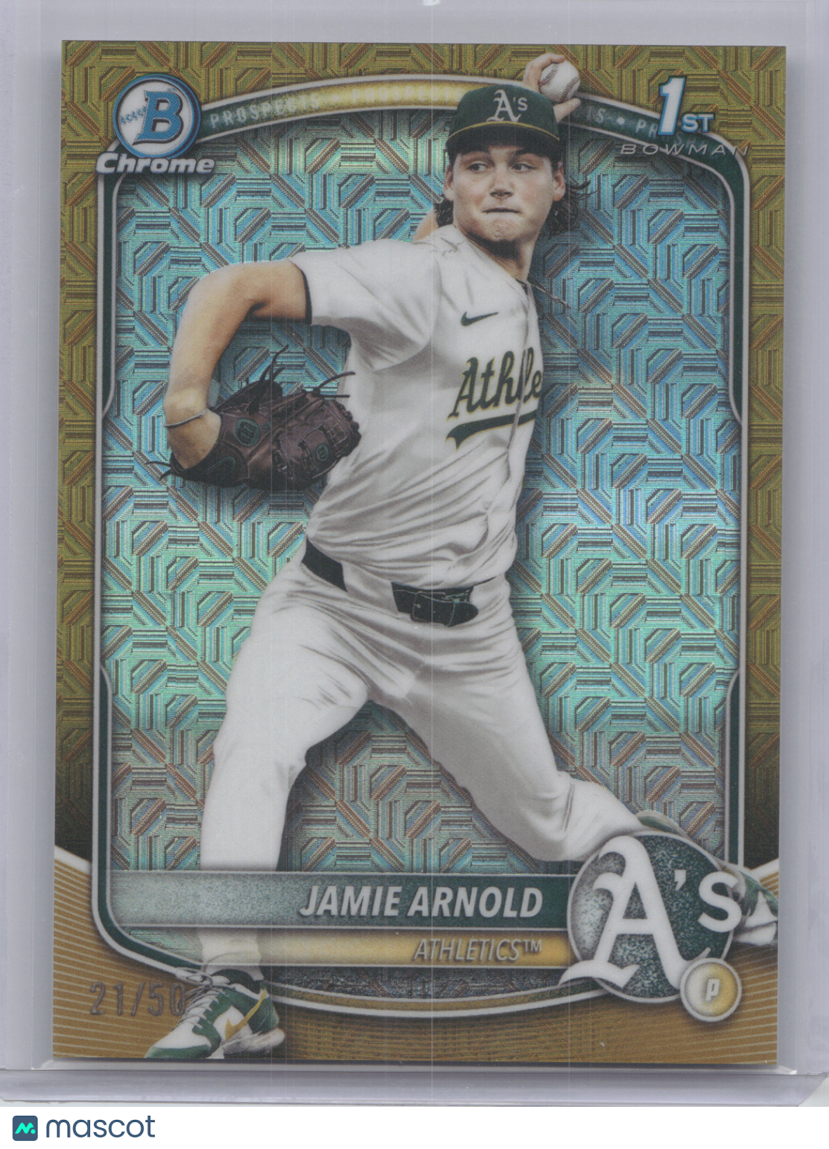 2025 Bowman Draft Chrome Jamie Arnold #BDC-30 Gold Geometric Refractor 21/50