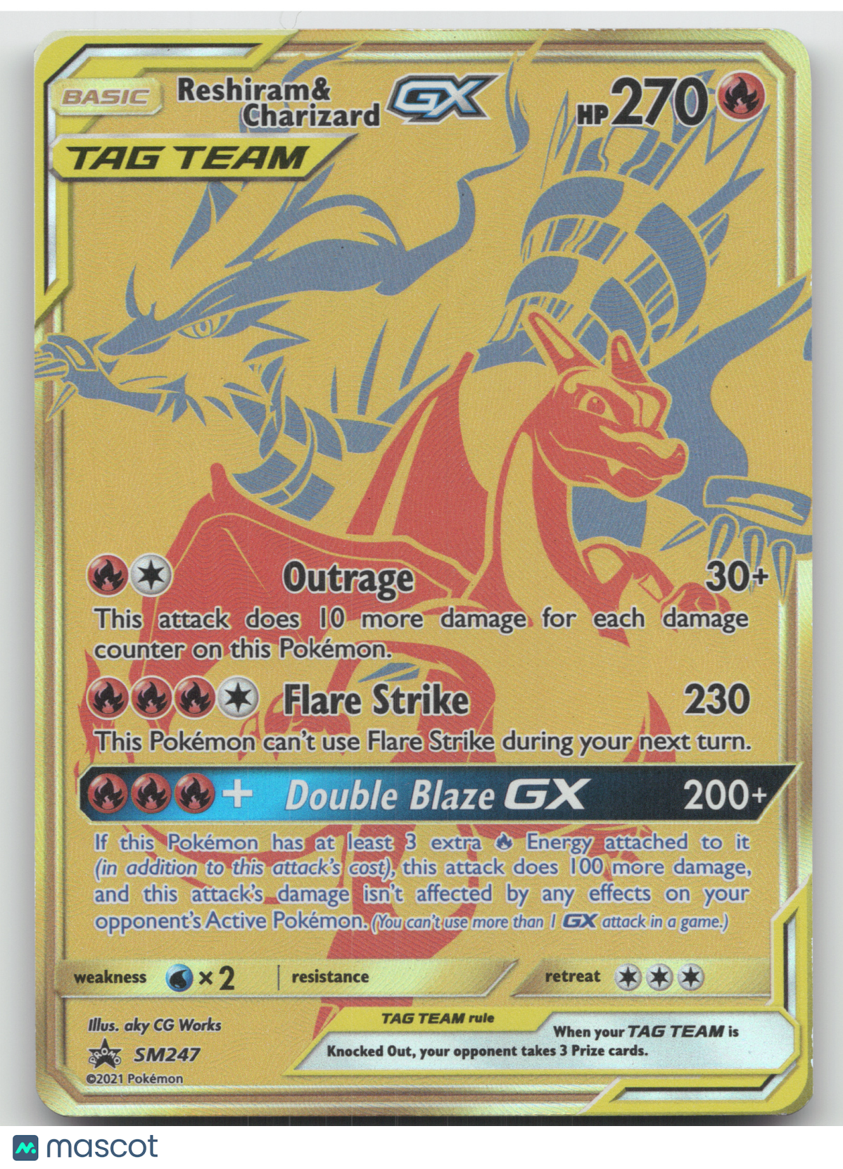 2017 Sun & Moon Reshiram & Charizard GX Black Star Promo #SM247
