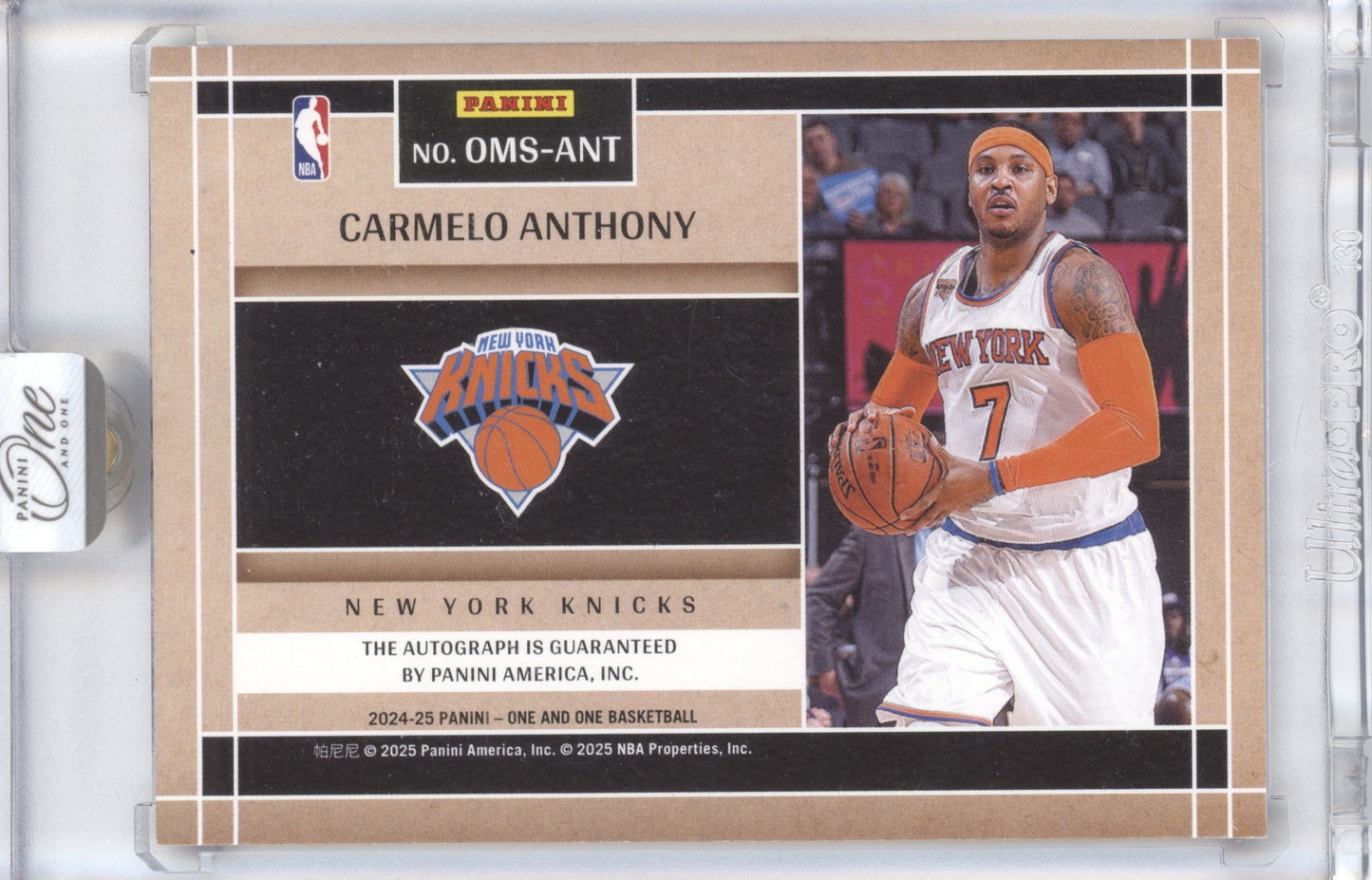2024 Panini One and One Basketball One Man Show Carmelo Anthony #ANT Gold 05/10