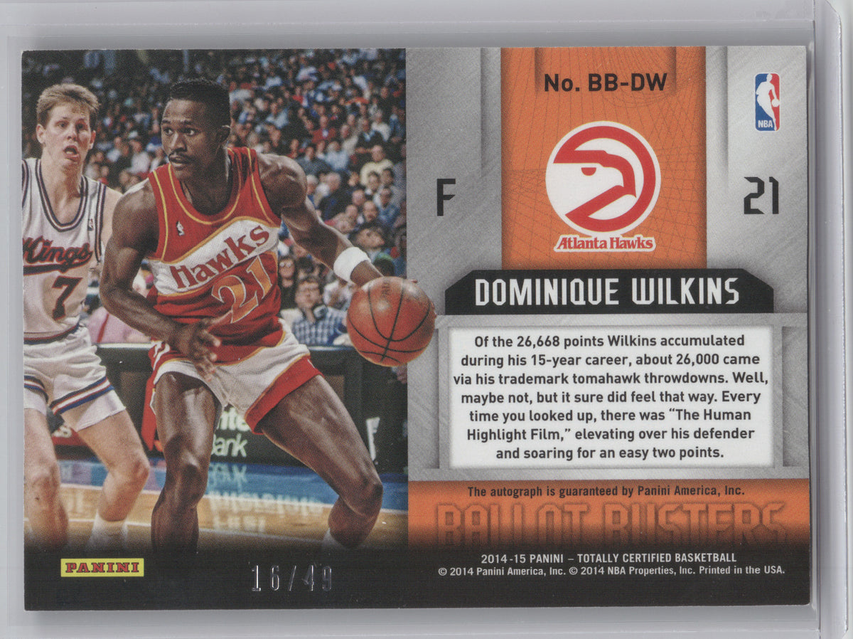 2014 Panini Totally Certified Ballot Busters Dominique Wilkins #BB-DW 16/49