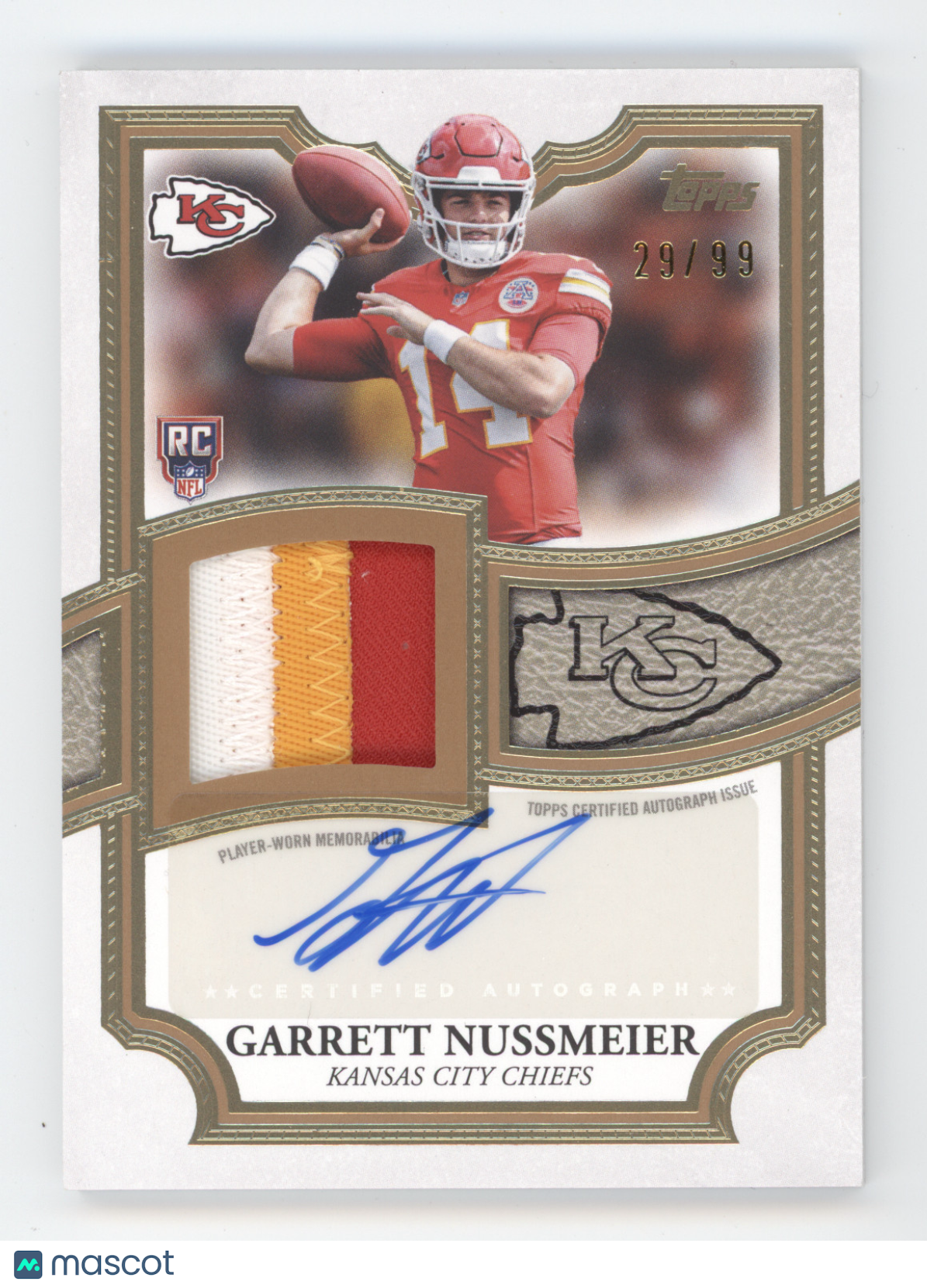 2026 Topps Autograph Rookie Patch Garrett Nussmeier #ARP-GN 29/99 RC