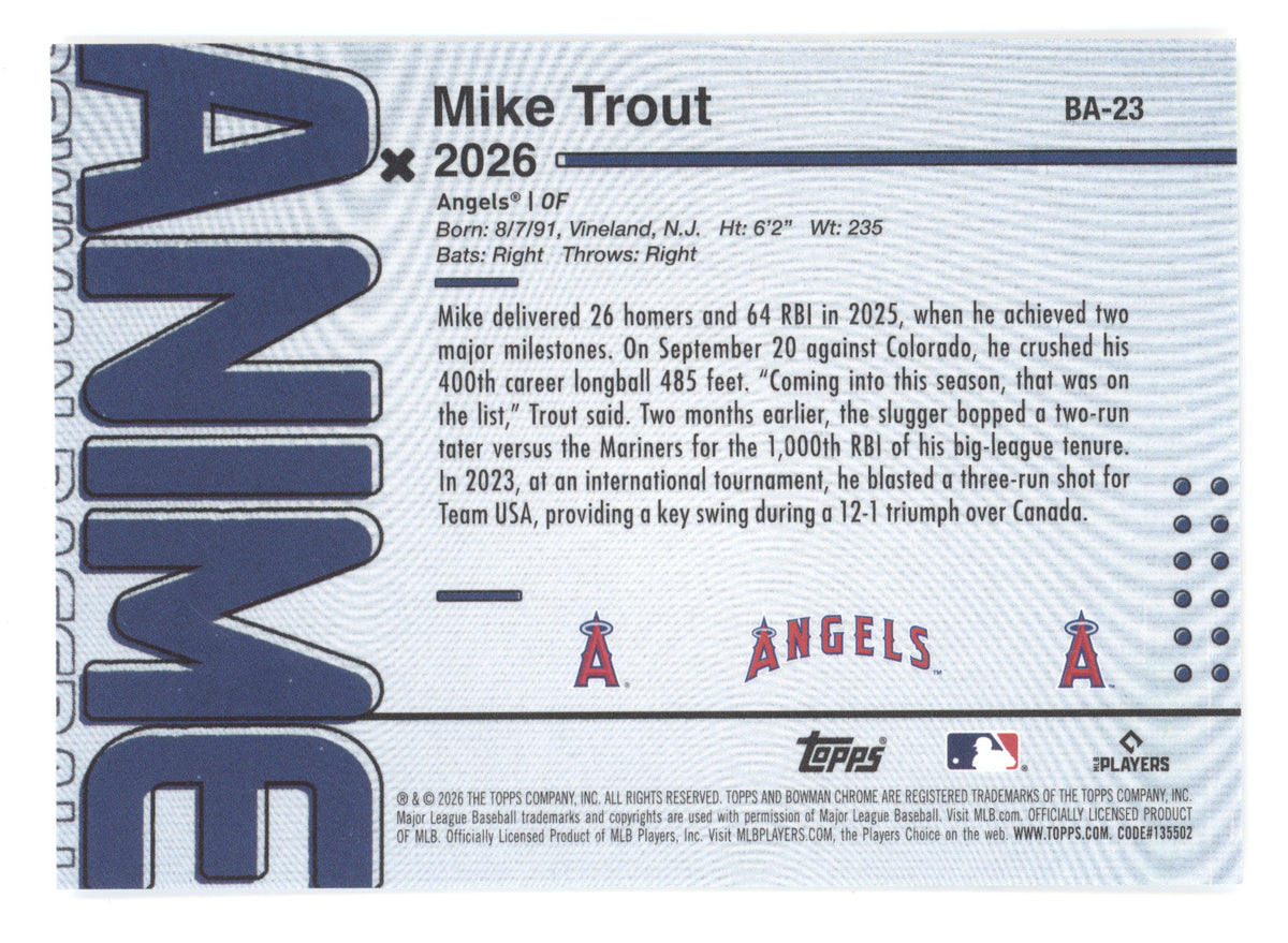 2026 Bowman Anime Mike Trout #BA-23