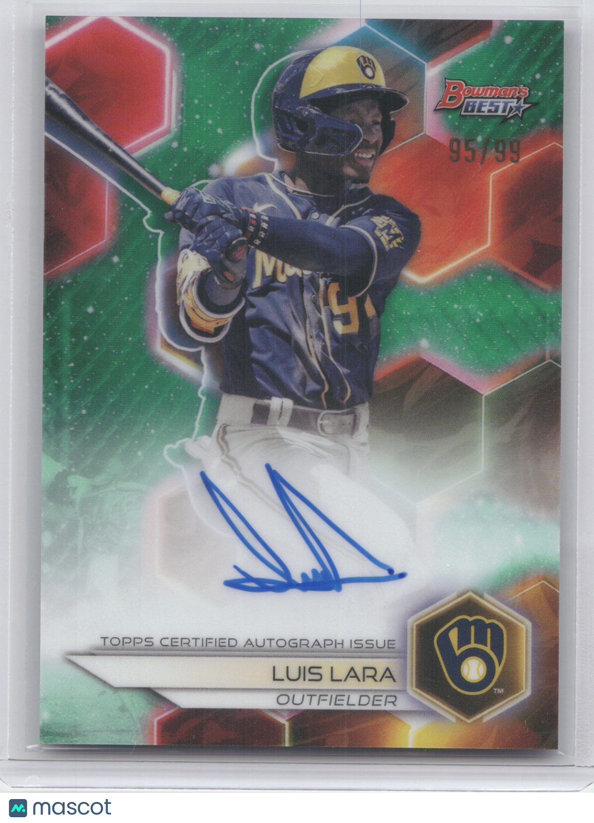2023 Bowman's Best Autograph Luis Lara #B23-LL Green Refractor 95/99