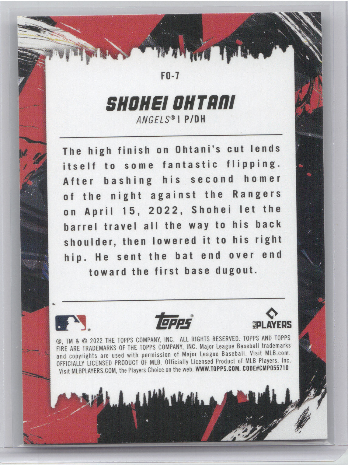 2022 Topps Fire Flippin' Out Shohei Ohtani #FO-7