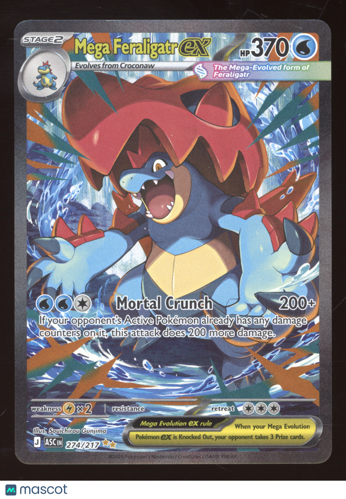 2026 Mega Evolution Ascended Heroes Mega Feraligatr ex Secret Rare #274/217