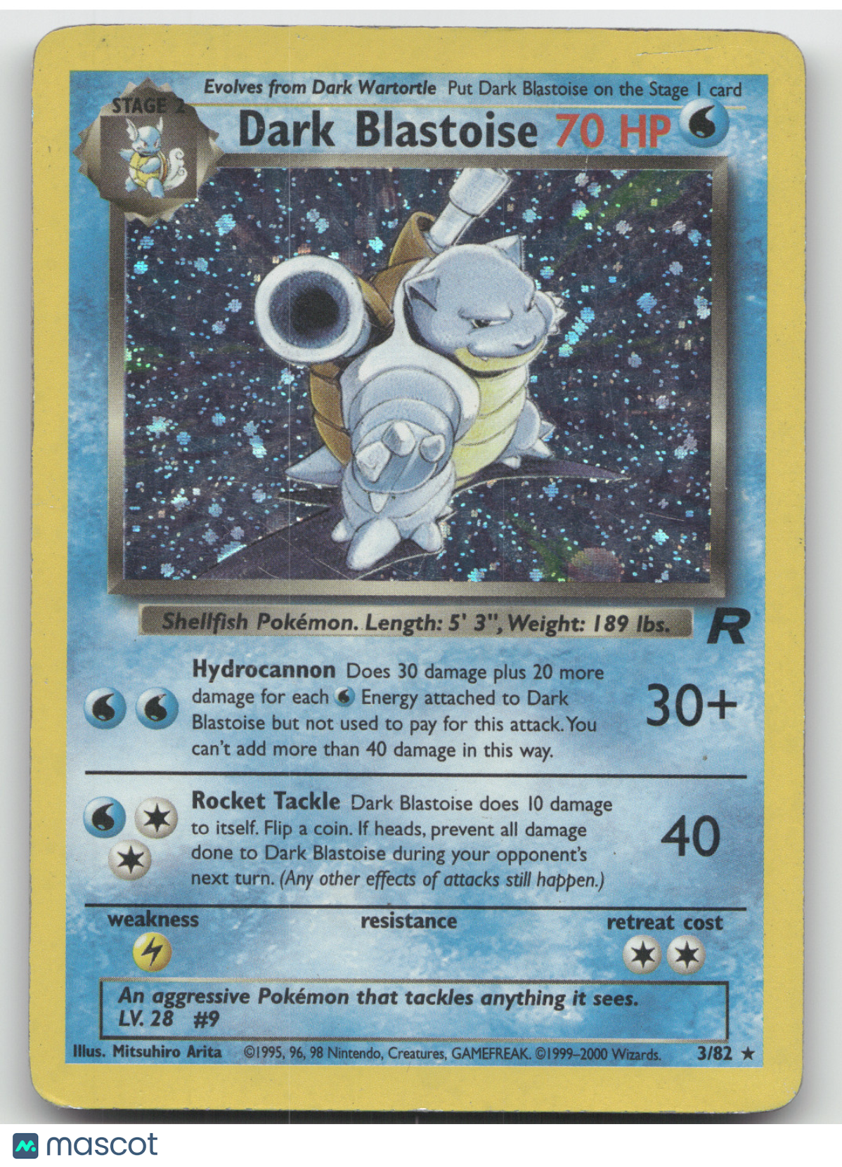 2000 Team Rocket Dark Blastoise Holo Rare #3/82