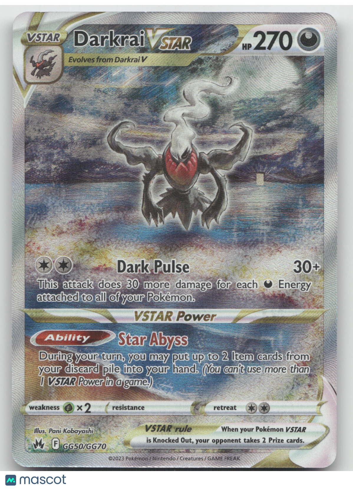 2023 Crown Zenith Darkrai VSTAR Holo Rare #GG50/GG70