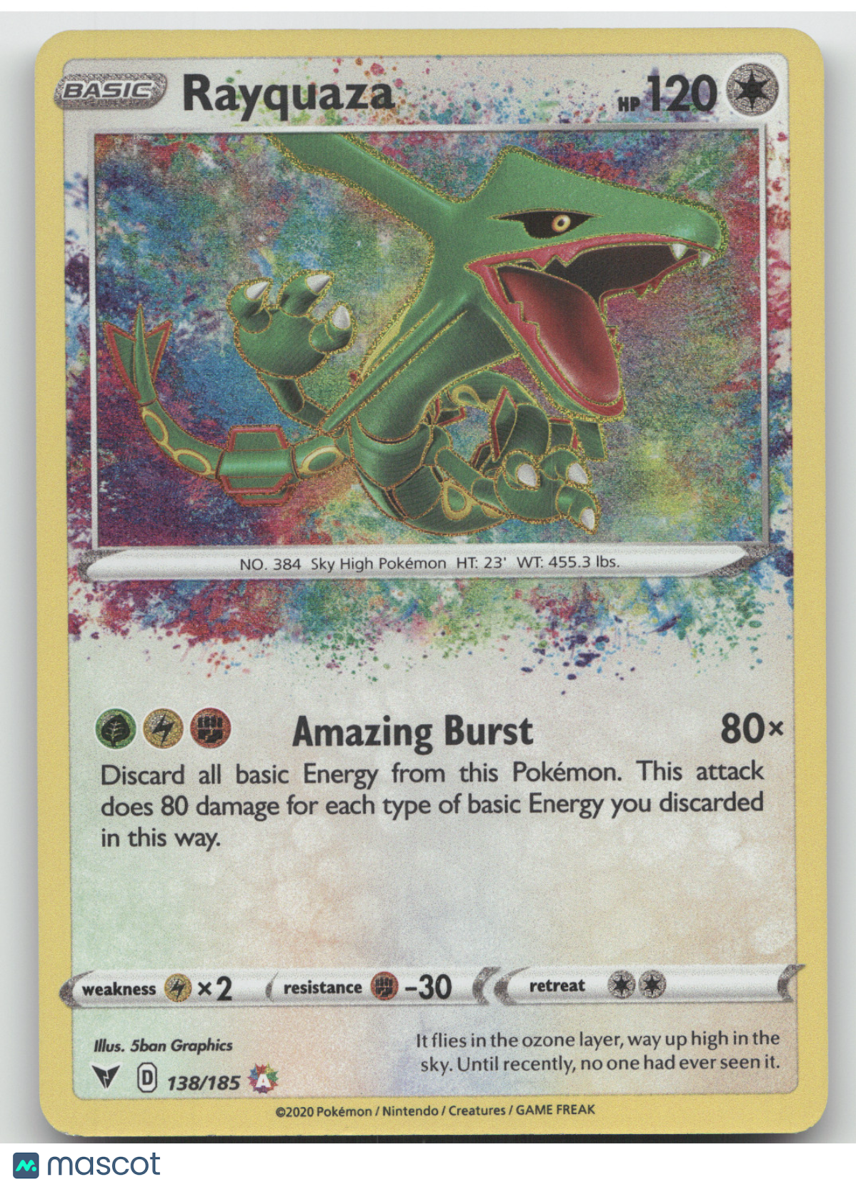 2020 Vivid Voltage Rayquaza Holo #138/185