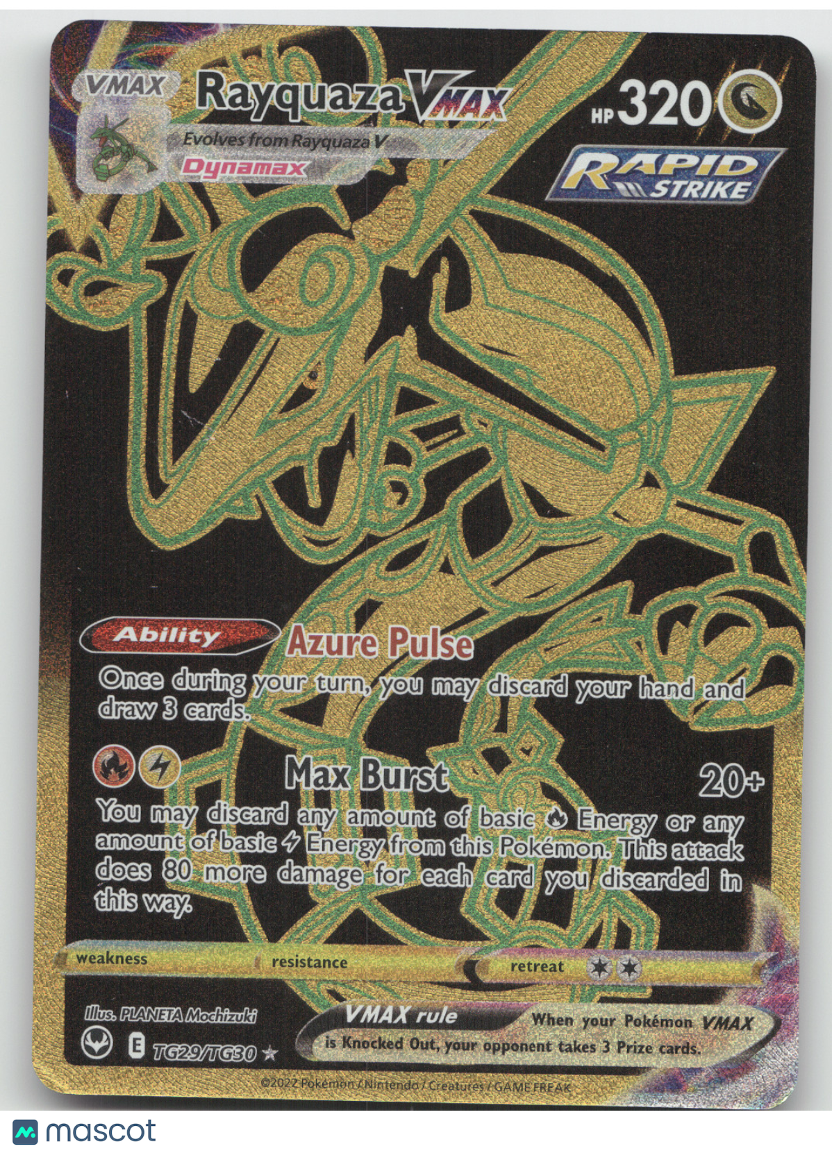 2022 Silver Tempest Rayquaza VMAX Holo Rare #TG29/TG30