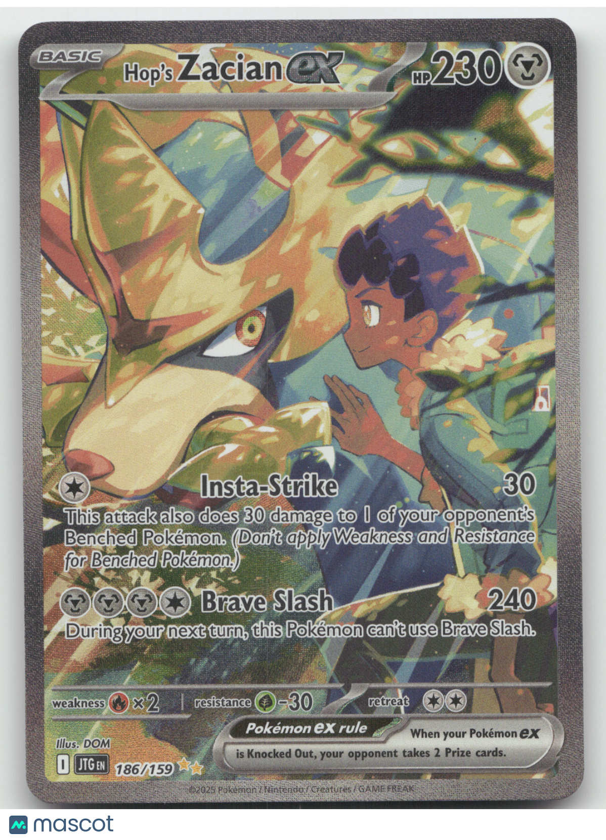 2025 Journey Together Hop's Zacian ex Secret Rare #186/159