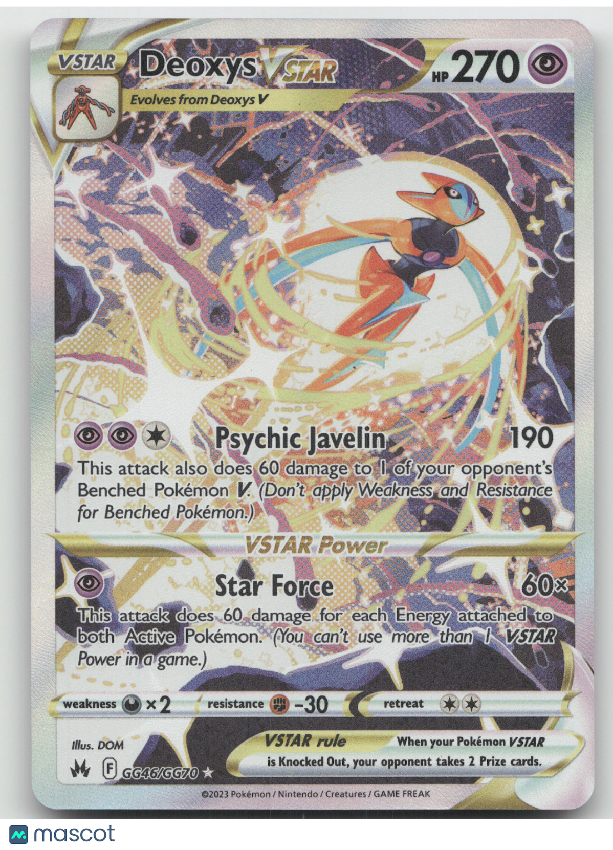 2023 Crown Zenith Deoxys VSTAR Holo Rare #GG46/GG70