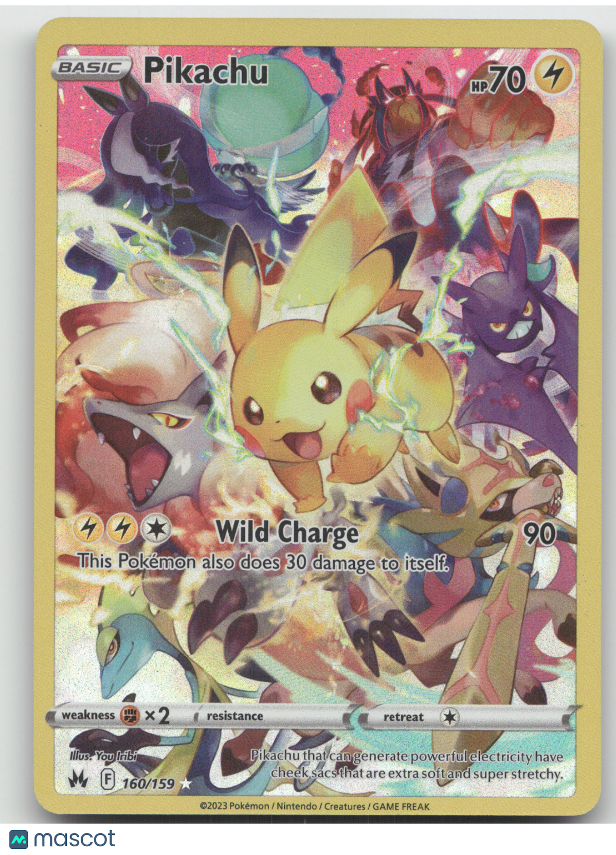 2023 Crown Zenith Pikachu Secret Rare #160/159