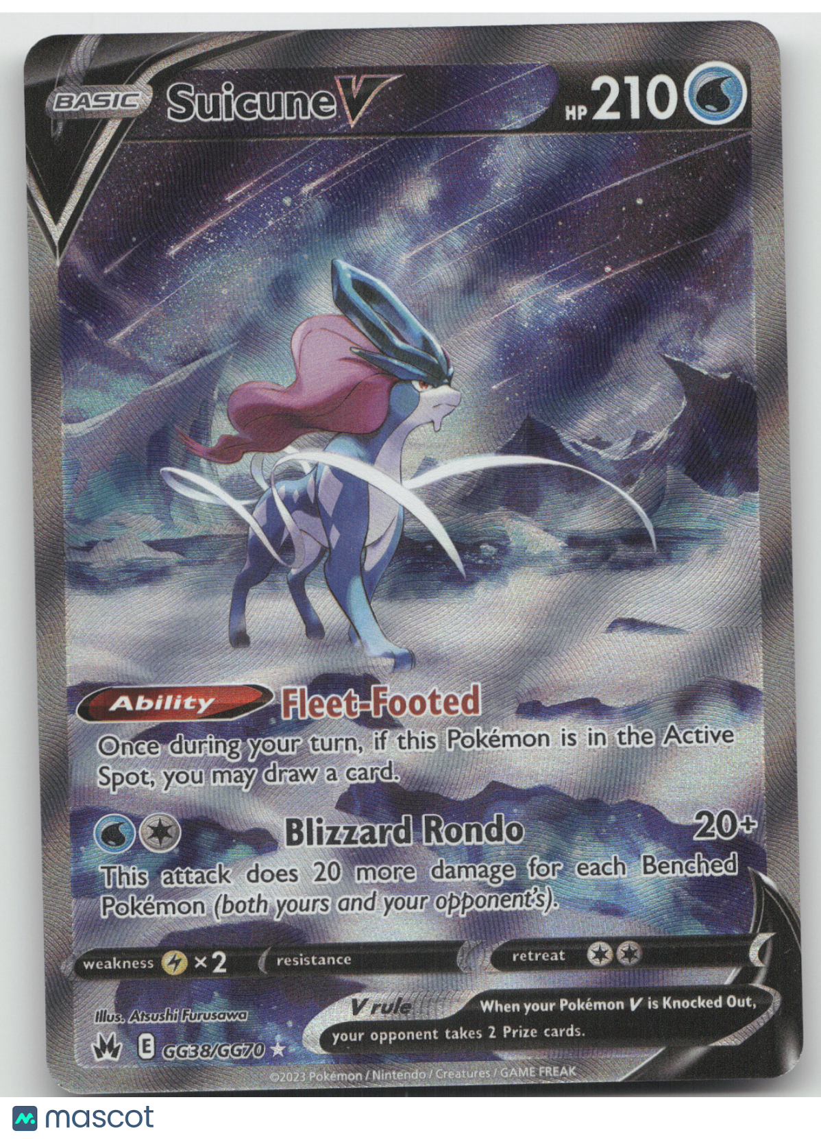 2023 Crown Zenith Suicune V Holo Rare #GG38/GG70