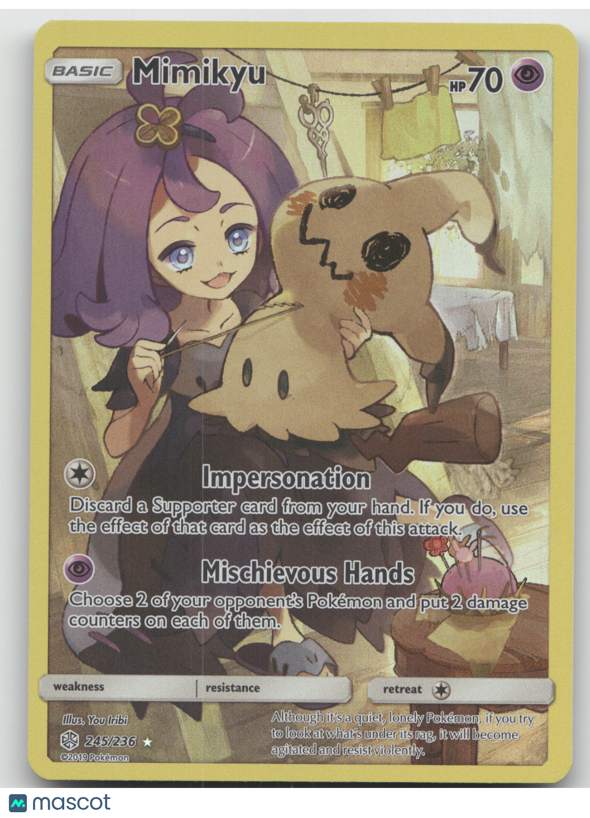 2019 Cosmic Eclipse Mimikyu Secret Rare #245/236