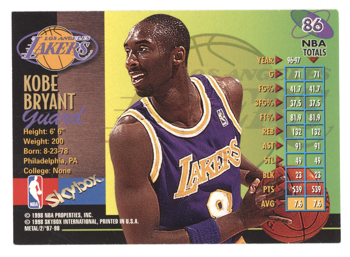 1997 SkyBox Metal Universe Kobe Bryant #86