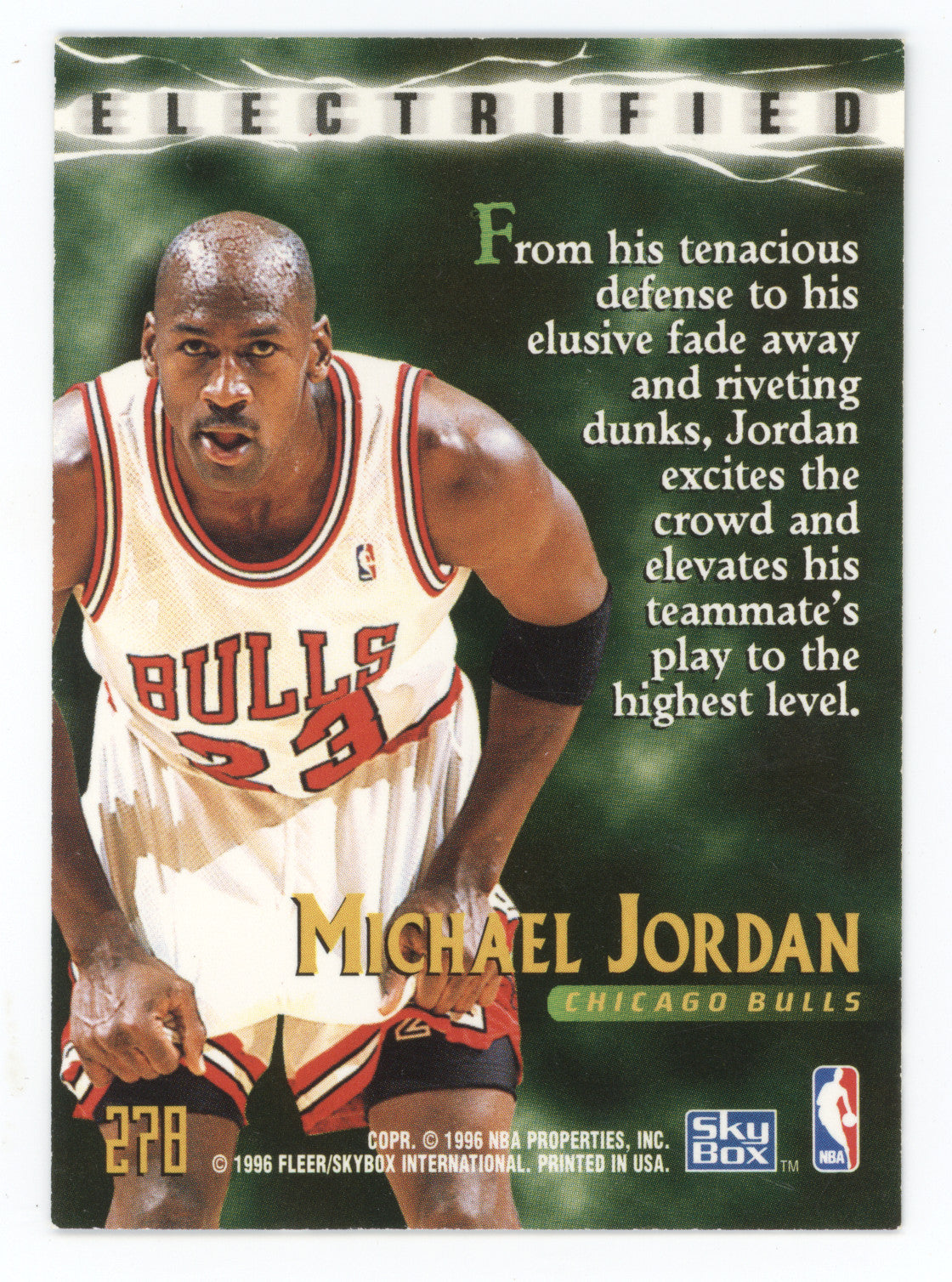 1995 SkyBox Premium Electrified Michael Jordan #278