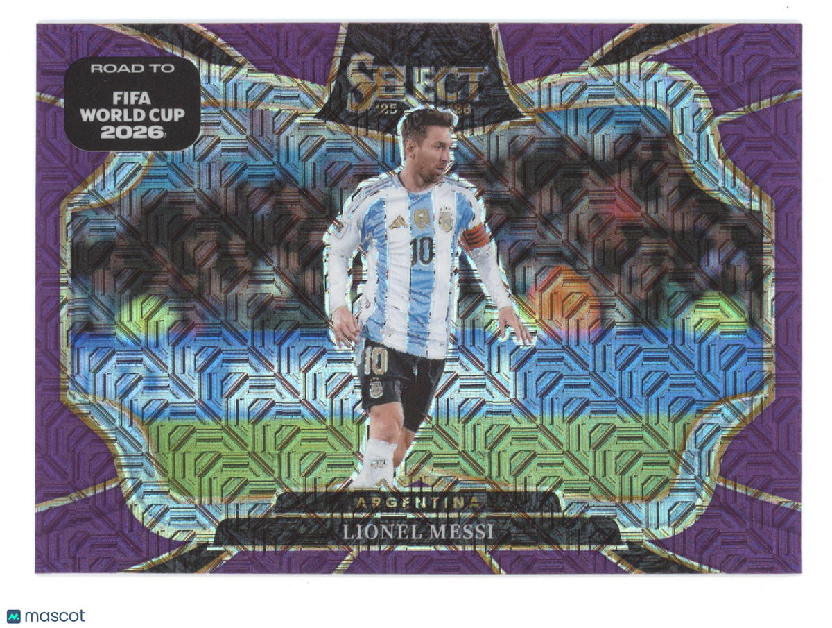 2025 Panini Select Road to FIFA World Cup Lionel Messi #210 Purple Mojo