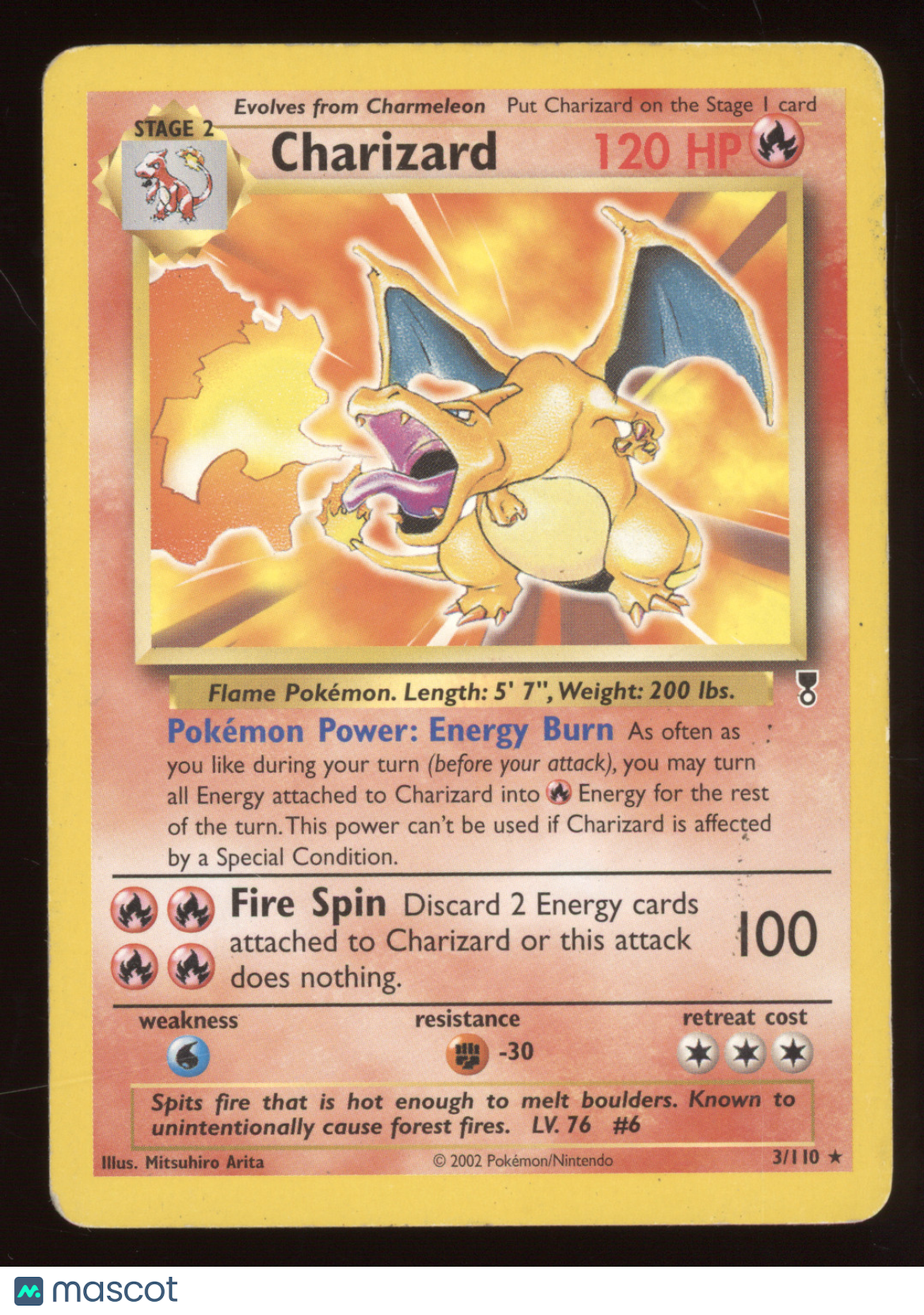 2002 Legendary Collection Charizard Holo Rare #3/110