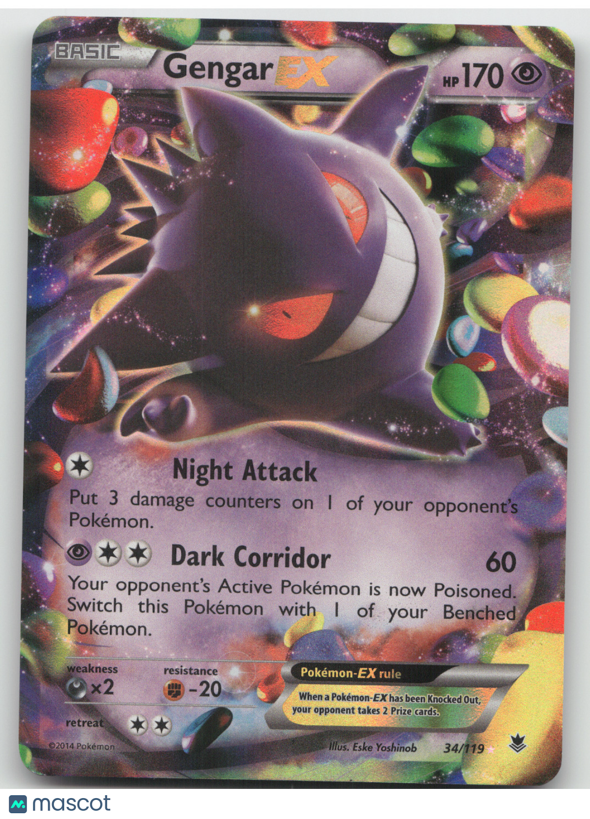 2014 Phantom Forces Gengar EX Ultra Rare #34/119