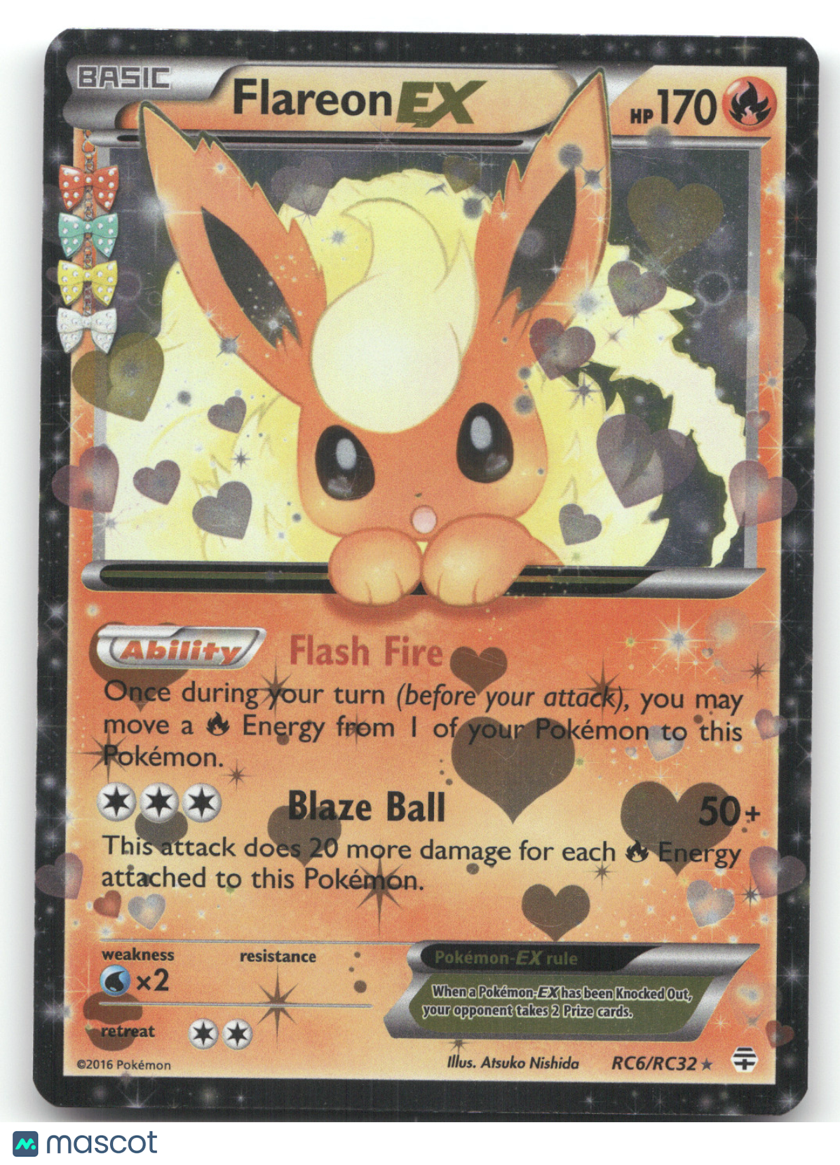2016 Generations Flareon EX Holo Rare #RC6/RC32