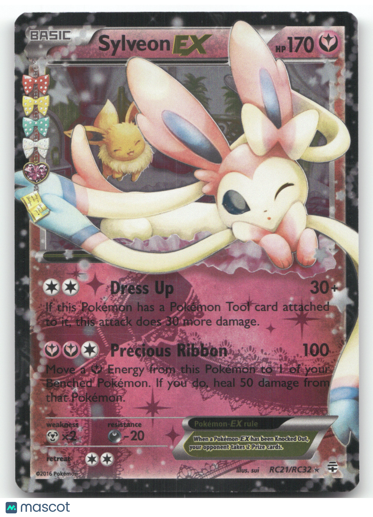 2016 Generations Sylveon EX Holo Rare #RC21/RC32