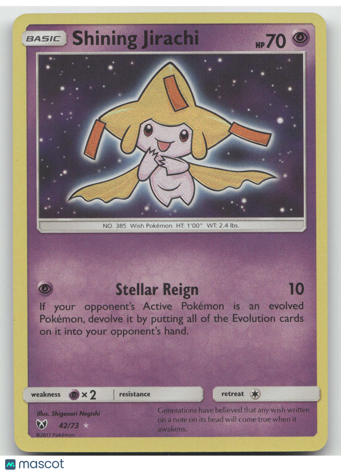 2017 Shining Legends Shining Jirachi Holo Rare #42/73