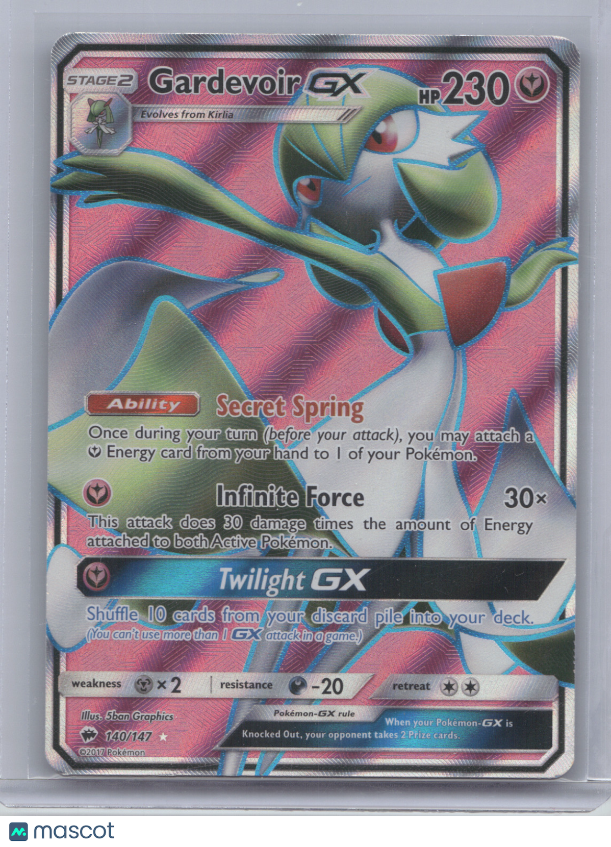 2017 Burning Shadows Gardevoir GX Ultra Rare #140/147