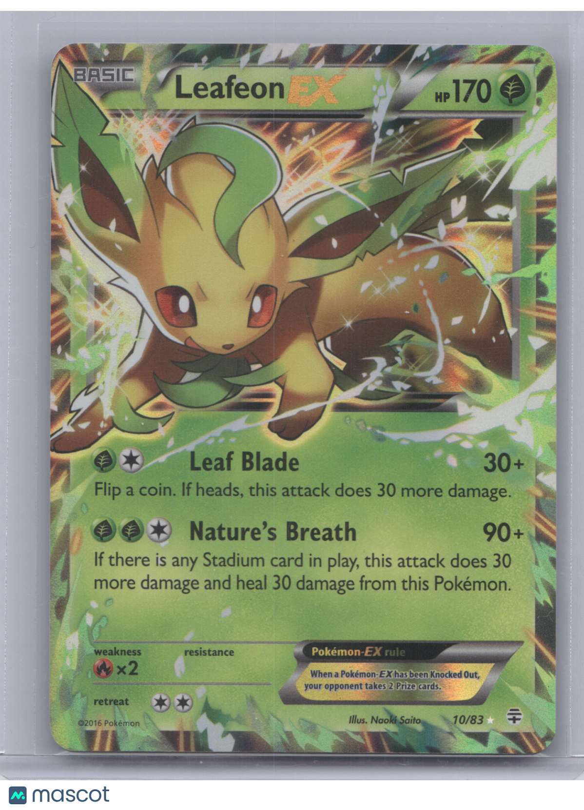 2016 Generations Leafeon EX Holo Rare #10/83