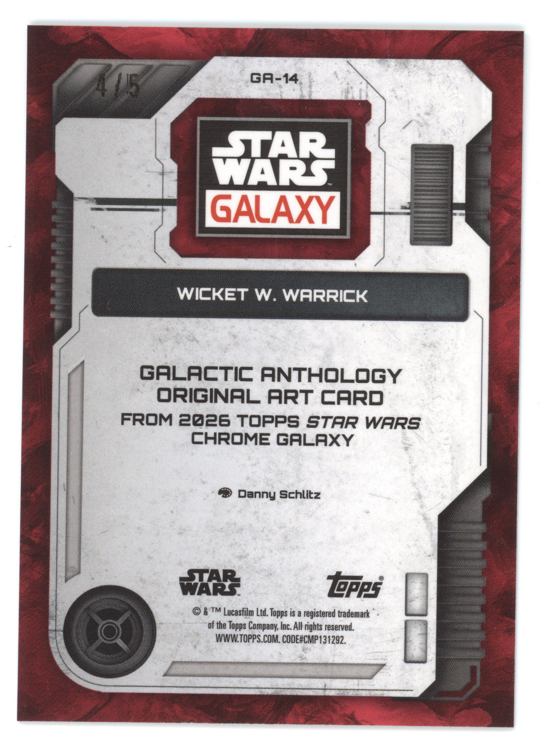 2026 Topps Star Wars Chrome Galaxy Wicket W. Warrick 4/5 Galactic Anthology #14