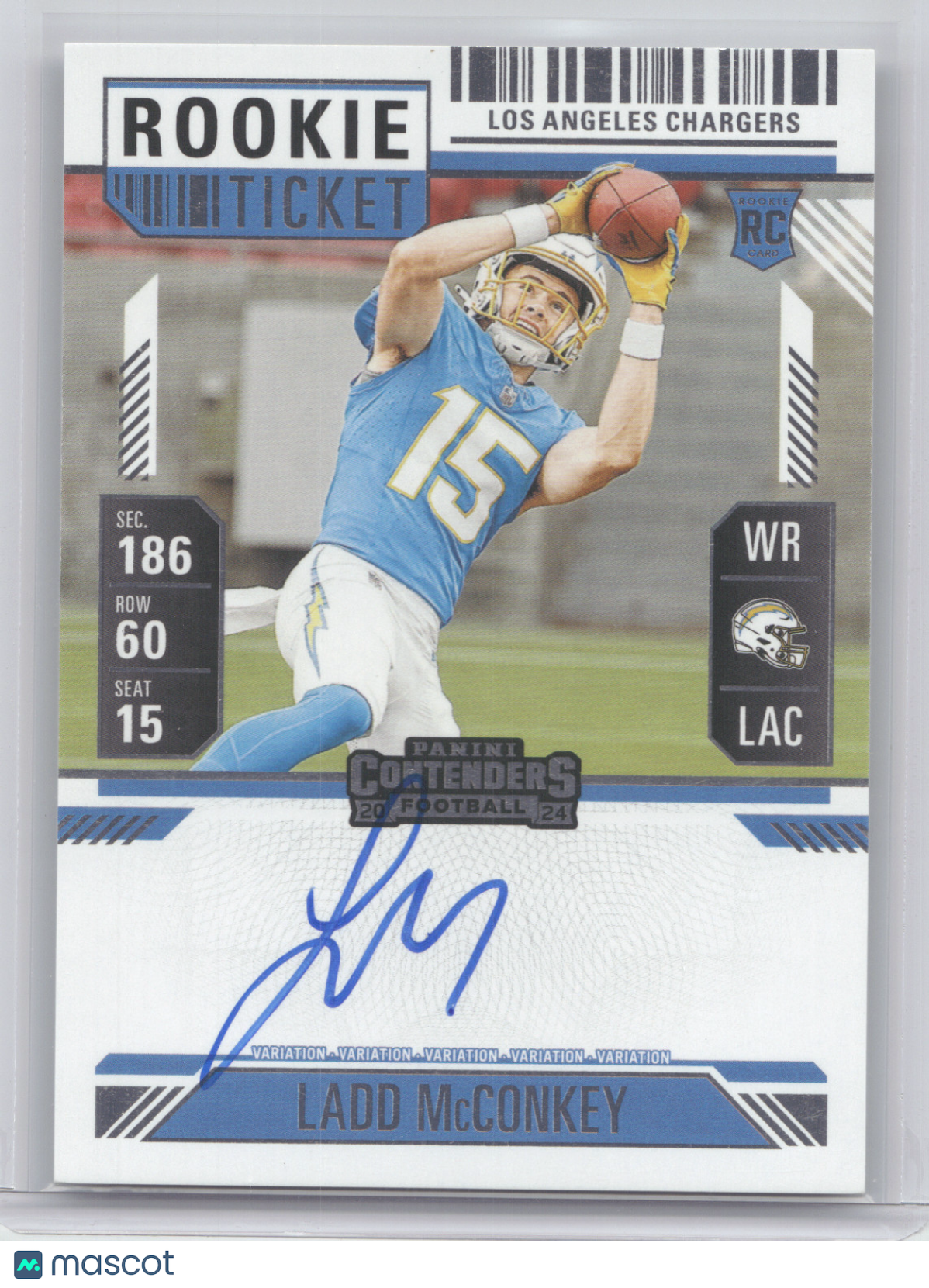 2024 Panini Contenders Ladd McConkey #110 Rookie Ticket Autograph RC