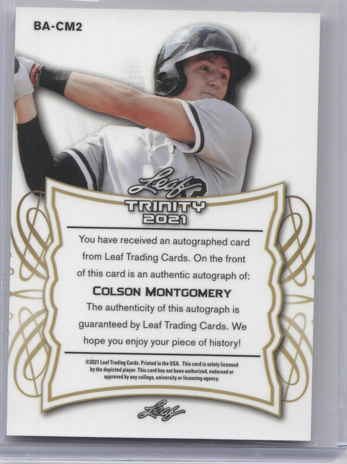 2021 Leaf Trinity Autograph Colson Montgomery #BA-CM2 RC 59/75