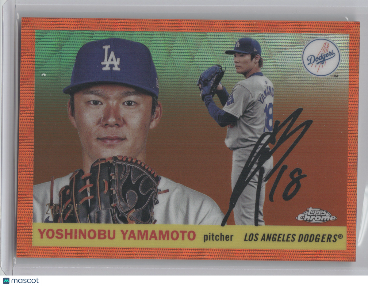 2025 Topps Chrome Platinum Yoshinobu Yamamoto #8 Orange Wave