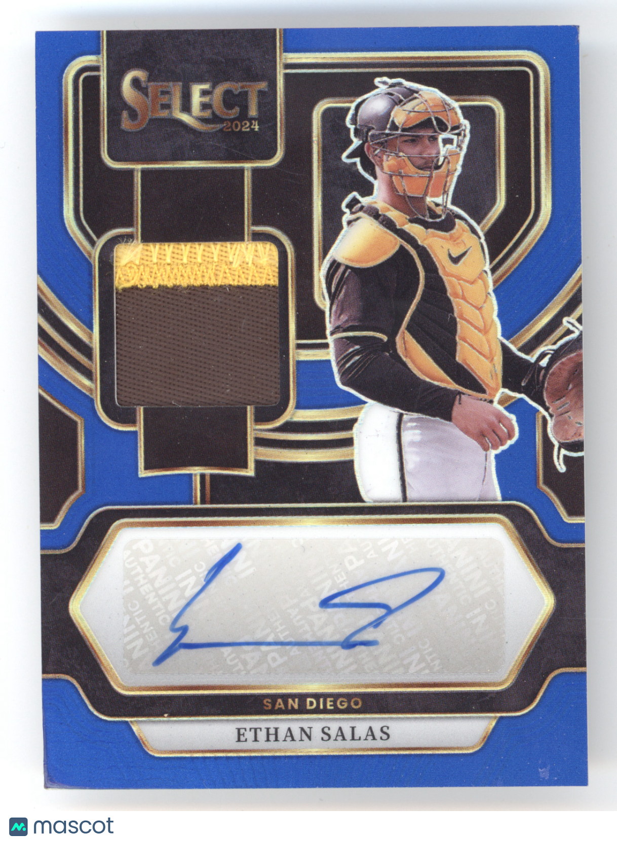 2024 Panini Select Auto Ethan Salas #AM-ES Blue Prizm 21/35 Patch Memorabilia