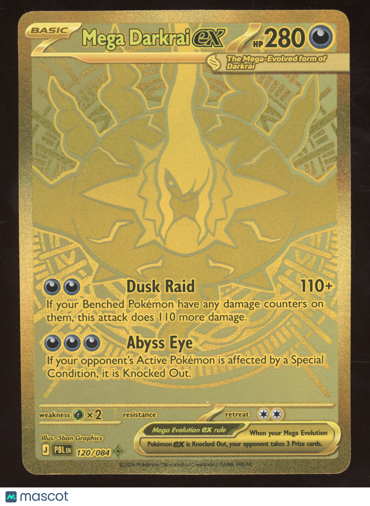 2026 Pitch Black Mega Darkrai ex Gold Mega Hyper Rare #120/084