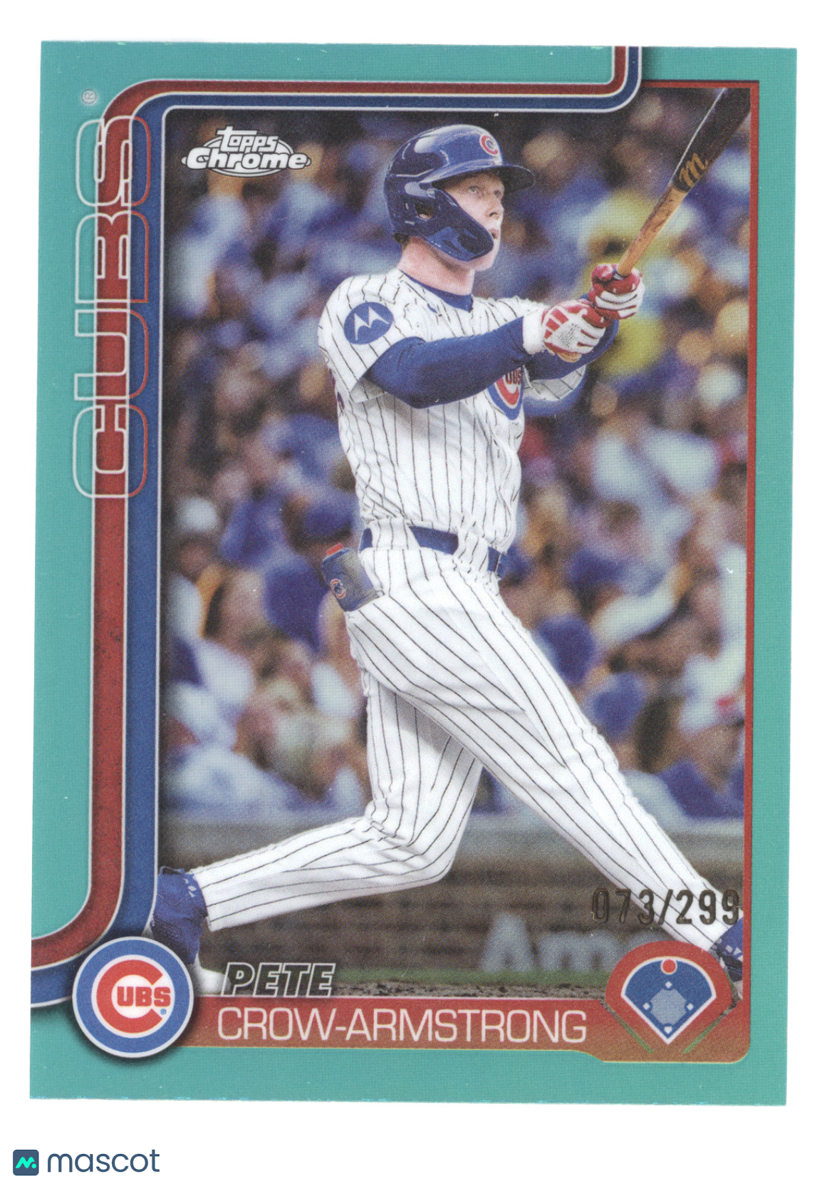2025 Topps Chrome Update Pete Crow-Armstrong #USC76 Aqua Refractor 073/299