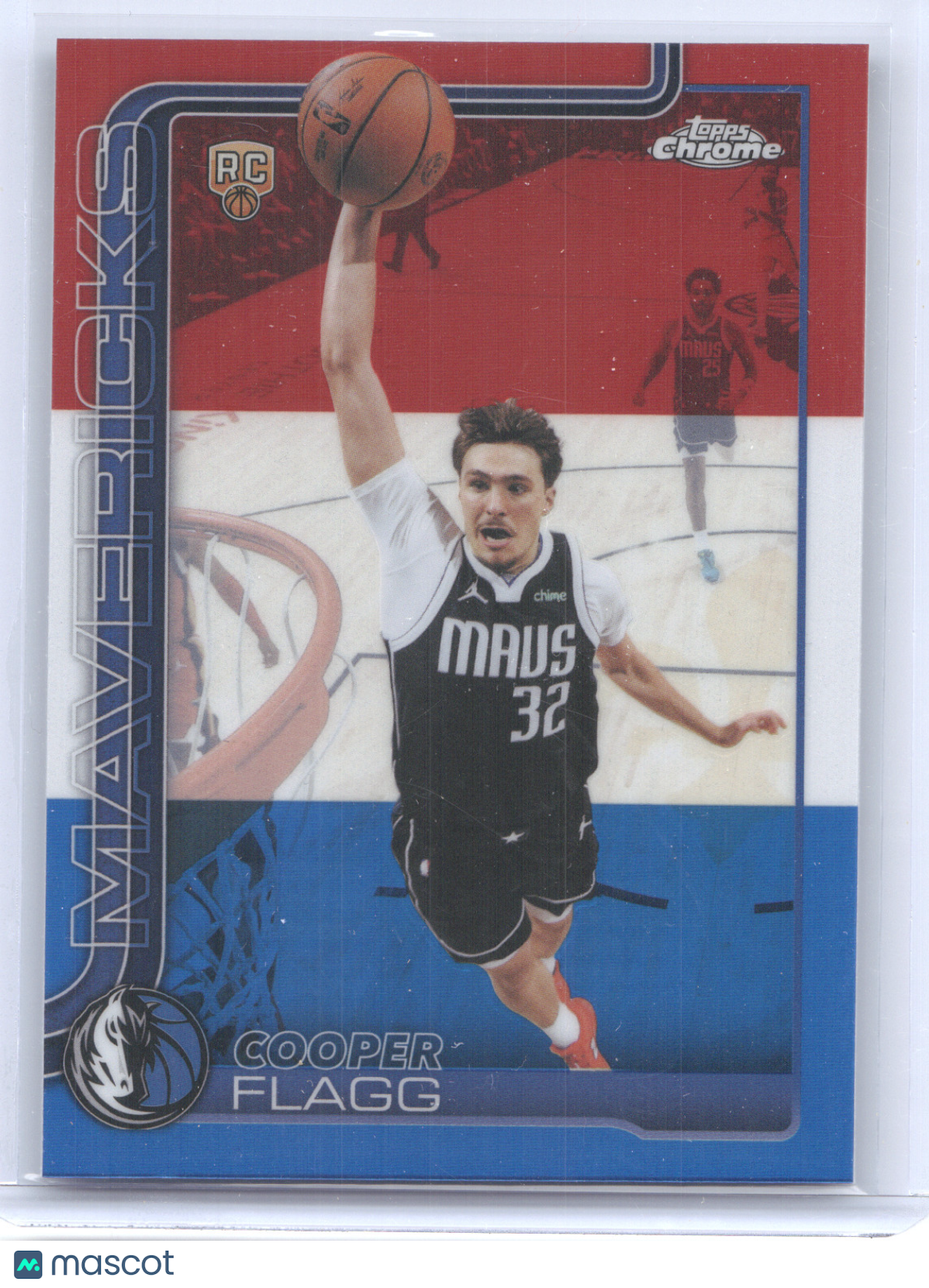 2025 Topps Chrome Update Cooper Flagg #151 Red White & Blue RC